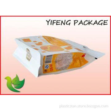 Plastic Lined Paper Flat Bottom Pouch With ZIP Top For Dry